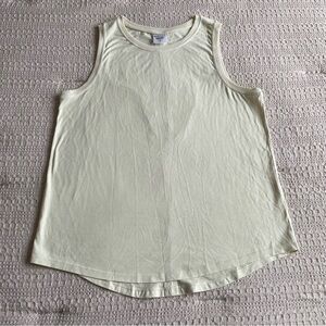 Athleta With Ease Open Back Tank Bone XS Yoga Workout Run Athleisure High Neck